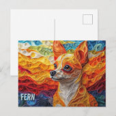 Chihuahua Paper Quilling Art Dog Portret Briefkaart (Voorkant / Achterkant)