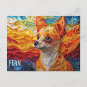Chihuahua Paper Quilling Art Dog Portret Briefkaart (Voorkant)