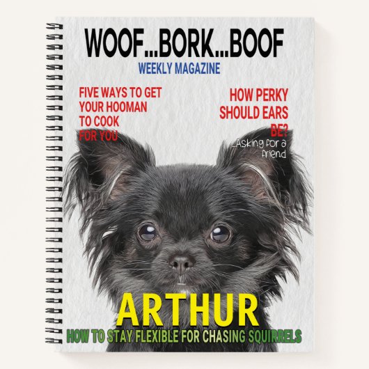 Chihuahua Parody Magazine Hoesje Notitieboek (Voorkant)