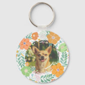 Chihuahua Pastel Orange Silhouette Custom Photo Sleutelhanger (Achterkant)