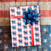 Chihuahua Patriotic Red White en Blue 4 juli Cadeaupapier