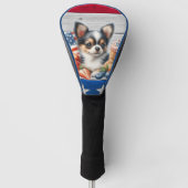 Chihuahua Patriottisch Fruit USA Lang Haar Chihuah Golfheadcover (Voorkant)