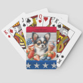 Chihuahua Patriottisch Fruit USA Lang Haar Chihuah Pokerkaarten (Achterkant)