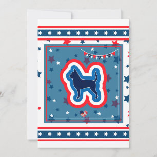 Chihuahua Patriottisch Rood Wit En Blauw 4 Juli Feestdagenkaart