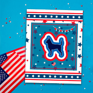 Chihuahua Patriottisch Rood Wit En Blauw 4 Juli Feestdagenkaart