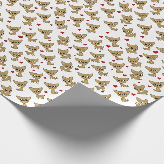 Chihuahua patroon cadeaupapier (Hoek)