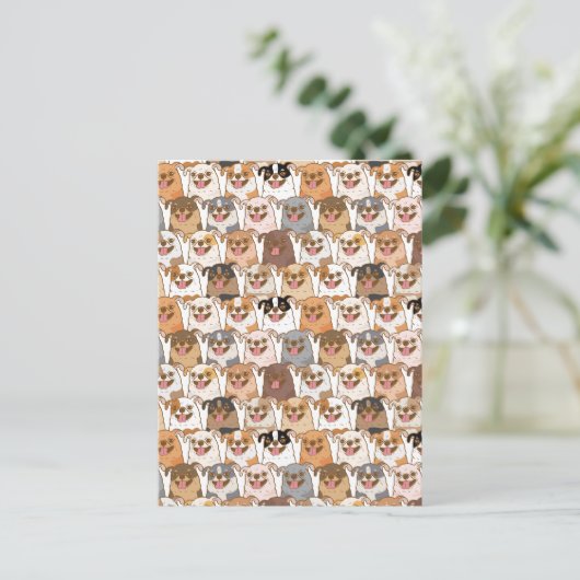 Chihuahua Pattern Briefkaart (Staand voorkant)