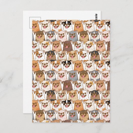 Chihuahua Pattern Briefkaart (Voorkant / Achterkant)