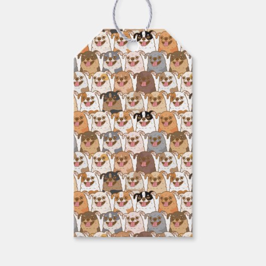 Chihuahua Pattern Cadeaulabel (Voorkant)