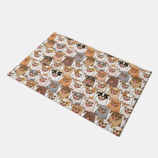 Chihuahua Pattern Deurmat (Schuin)