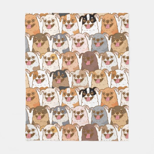 Chihuahua Pattern Fleece Deken (Voorkant)