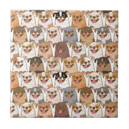 Chihuahua Pattern Napkins Tegeltje