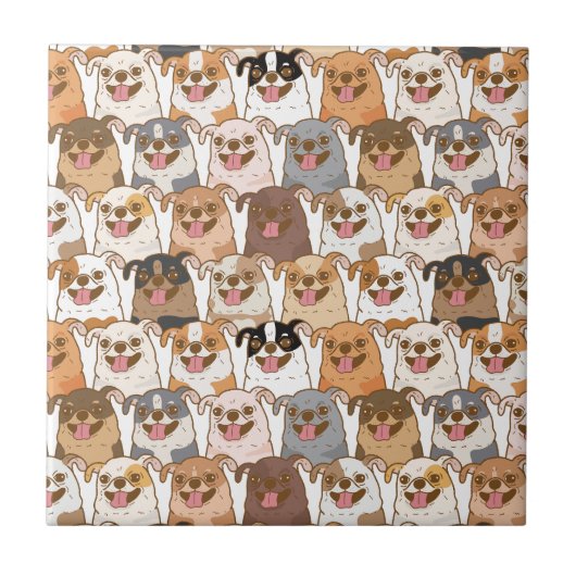 Chihuahua Pattern Napkins Tegeltje (Voorkant)