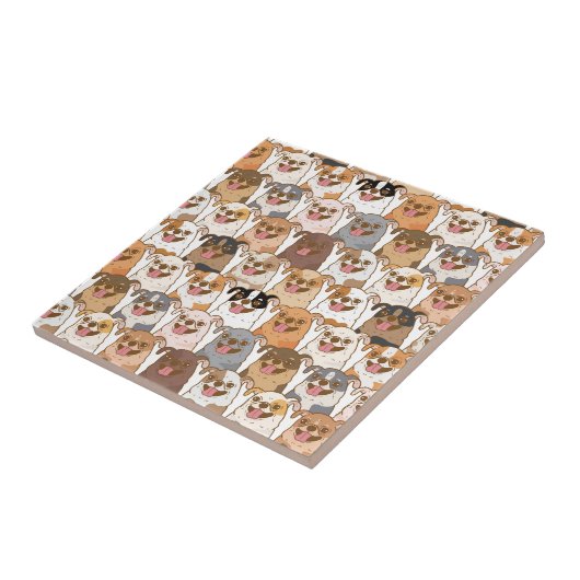Chihuahua Pattern Napkins Tegeltje (Zijkant)