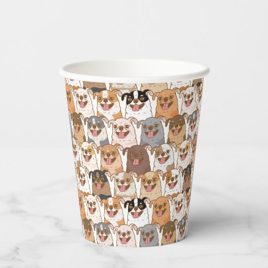 Chihuahua Pattern Papieren Bekers (Achterkant)