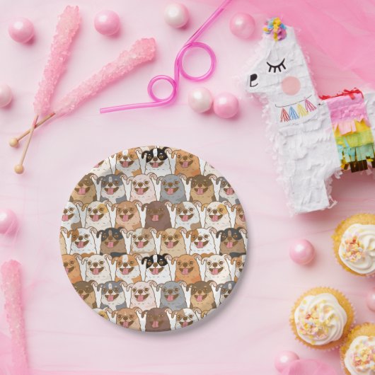 Chihuahua Pattern Papieren Bordje (Feest)