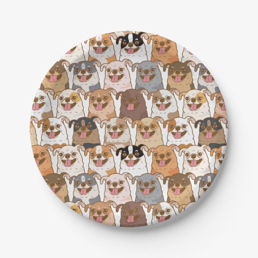 Chihuahua Pattern Papieren Bordje (Voorkant)