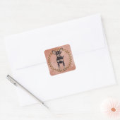 Chihuahua Paw afdrukken en ruimte achtergrond Vierkante Sticker (Envelop)