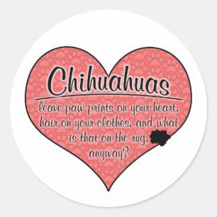 Chihuahua Paw Prints Dog Humor Ronde Sticker