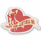 Chihuahua Pawlentine's Day Vinyl Sticker (Voorkant)