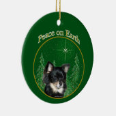 Chihuahua Peace Keramisch Ornament (Rechts)