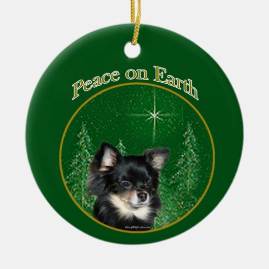 Chihuahua Peace Keramisch Ornament (Voorkant)