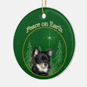 Chihuahua Peace Keramisch Ornament (Links)