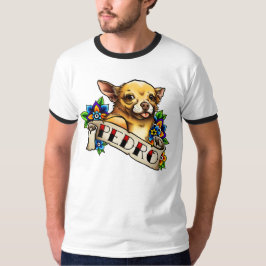 Chihuahua Pedro Mannen Ringer T-Shirt