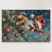 Chihuahua Perched Atop the Christmas Tree Hat Legpuzzel (Horizontaal)