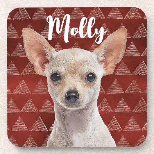 Chihuahua Personalized Beverage Coaster Bier Onderzetter (Voorkant)