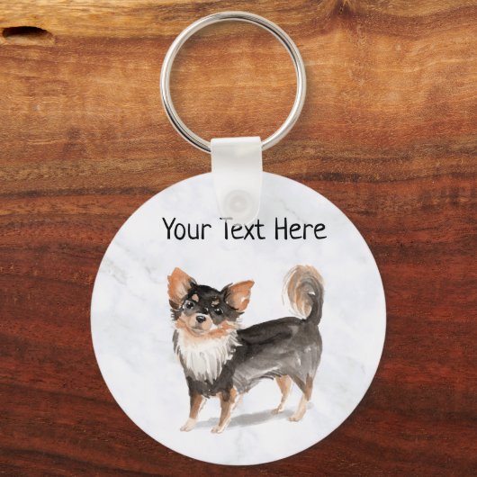 Chihuahua Personalized Keyring Sleutelhanger (Voorkant)