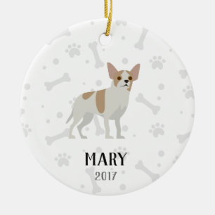 Chihuahua Persoonlijke kerstversiering Keramisch Ornament