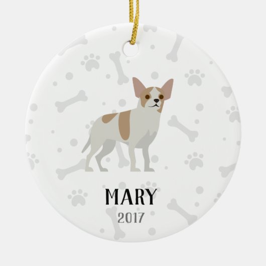 Chihuahua Persoonlijke kerstversiering Keramisch Ornament (Voorkant)