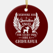 Chihuahua pet dog guardian angel keramisch ornament (Voorkant)