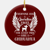 Chihuahua pet dog guardian angel keramisch ornament (Achterkant)