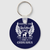 Chihuahua pet dog guardian angel sleutelhanger (Voorkant)