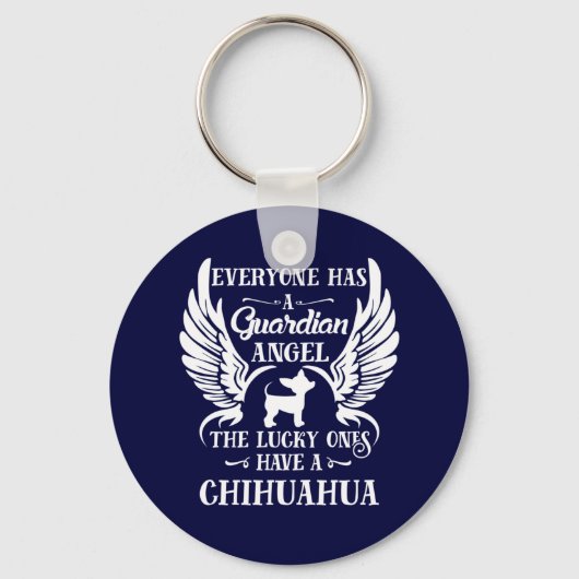 Chihuahua pet dog guardian angel sleutelhanger (Voorkant)