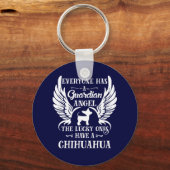 Chihuahua pet dog guardian angel sleutelhanger (Voorkant)
