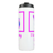 Chihuahua Pet Dog Hot Pink & Blue Silhouette Thermosbeker (Voorkant)