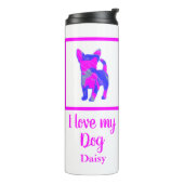 Chihuahua Pet Dog Hot Pink & Blue Silhouette Thermosbeker (Gedraaid links)