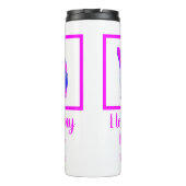 Chihuahua Pet Dog Hot Pink & Blue Silhouette Thermosbeker (Achterkant)