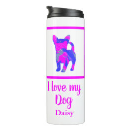 Chihuahua Pet Dog Hot Pink & Blue Silhouette Thermosbeker