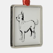 Chihuahua Pet Dog Metalen Ornament (Rechts)