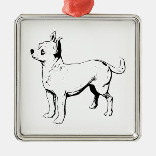 Chihuahua Pet Dog Metalen Ornament