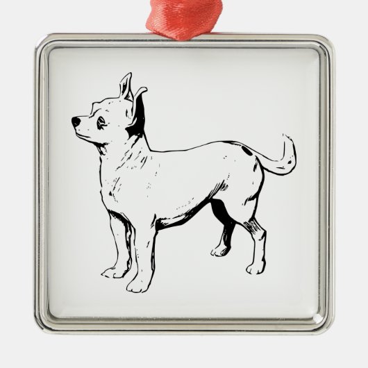 Chihuahua Pet Dog Metalen Ornament (Voorkant)