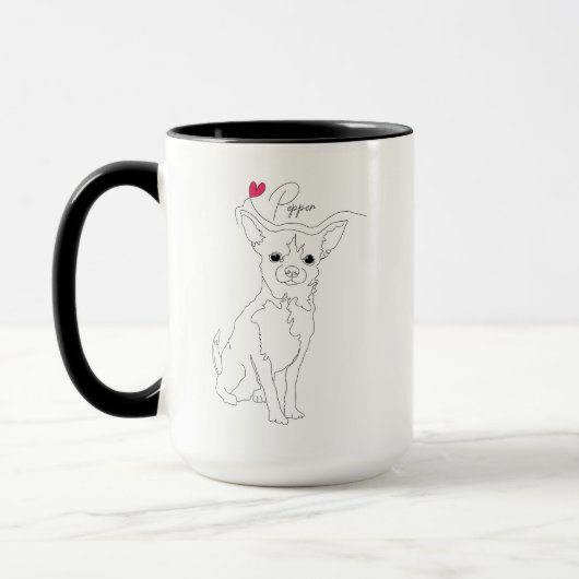 Chihuahua Pet Line Art with Name Mok (Links)