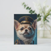 Chihuahua piloot kapitein briefkaart (Staand voorkant)