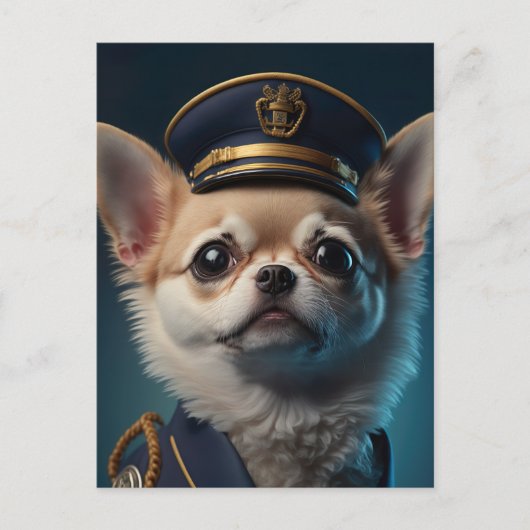Chihuahua piloot kapitein briefkaart (Voorkant)