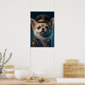 Chihuahua piloot kapitein poster (Keuken)