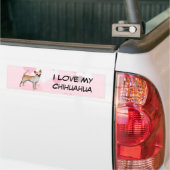 Chihuahua Pink & White Hearts Bumpersticker (Op Truck)